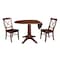 International Concepts Round 42 in Round Top Pedestal Table with 2 Chairs, Espresso, 42 W, 42 L, 30.3 in H, Wood, Espresso K581-42DPT-27-C613-2 - alternate 4